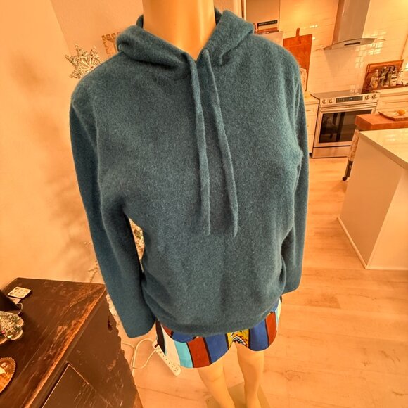 NAADAM Hooded Cashmere Sweater in a beautiful royal blue in color - Picture 3 of 5